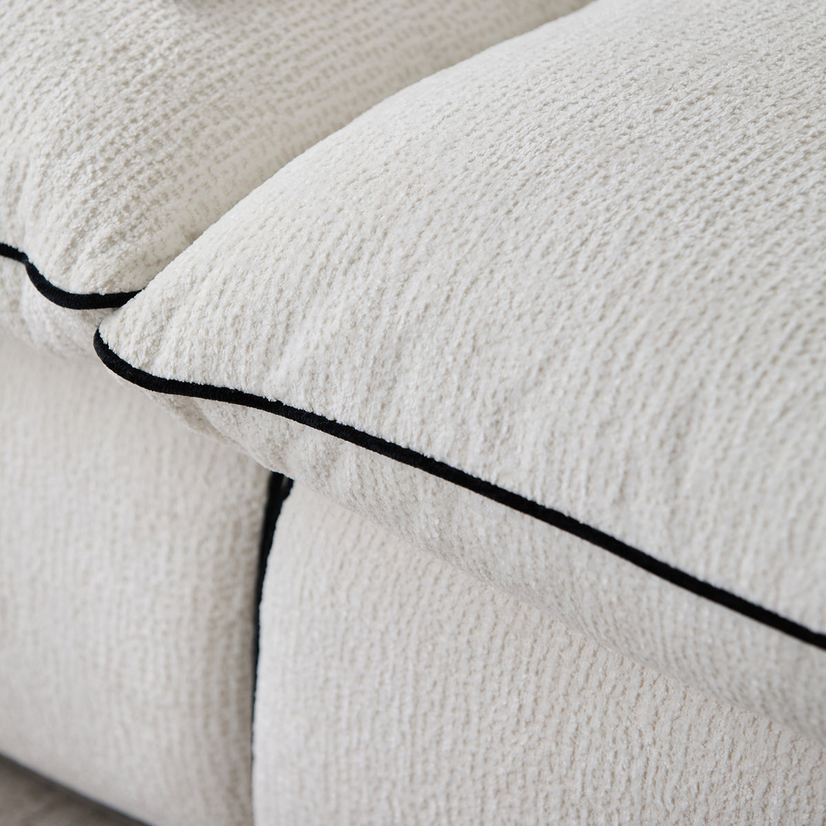 Minimalist Chenille Velvet Fabric Ottoman CLOUD Color Swatches