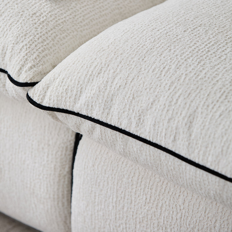 Minimalist Chenille Velvet Fabric 3 Seater Sofa CLOUD Color Swatches
