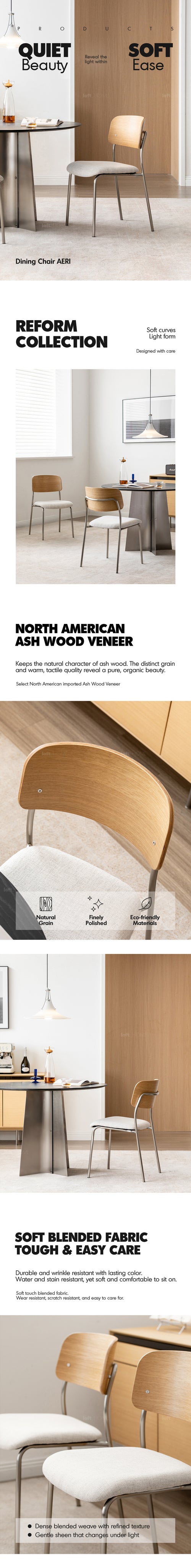 Bauhaus Ash Wood Veneer Cotton Fabric Dining Chair AERI Good to Know Preview-1
