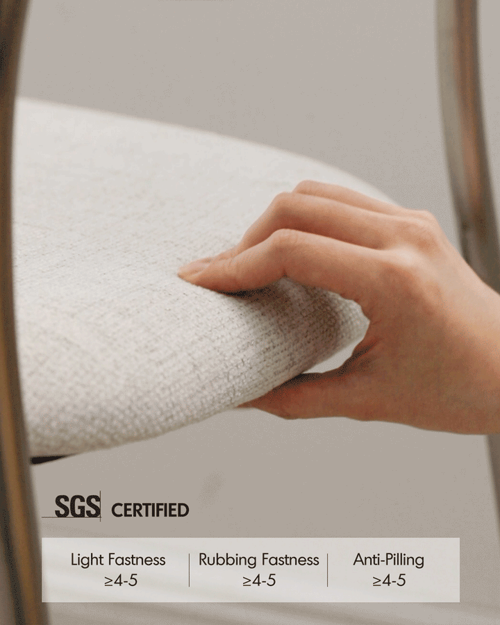 Minimalist Ash Wood Veneer Cotton Fabric Dining Chair BLACK AERI