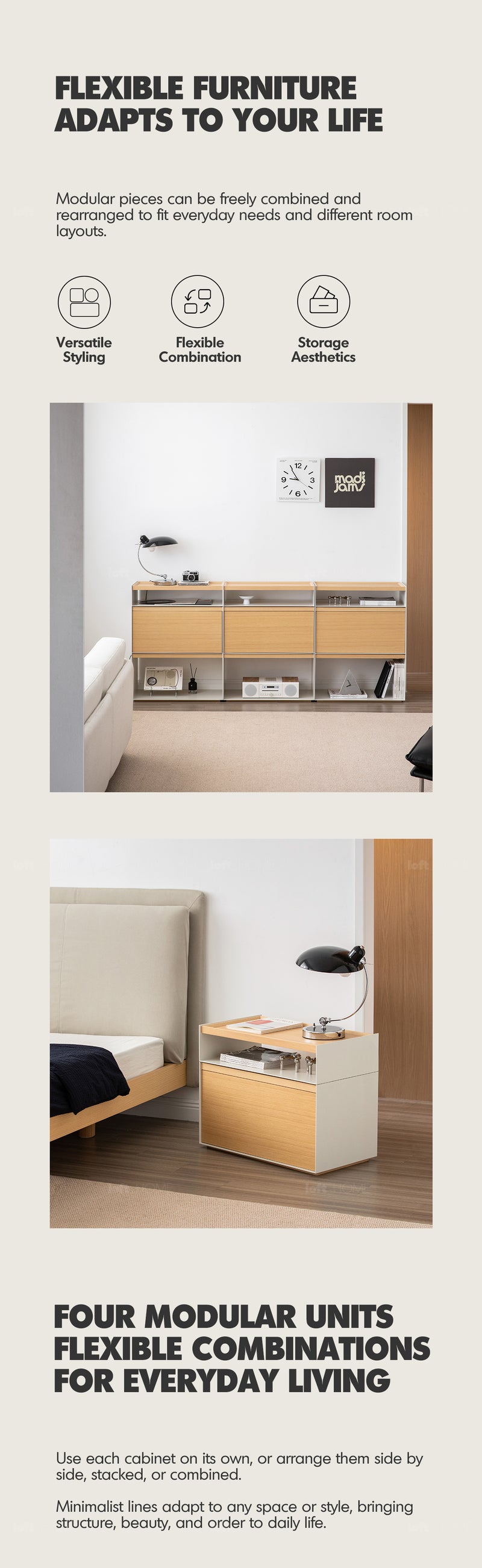 Minimalist Ash Wood Veneer Modular Cabinet AESOP Good to Know - 3