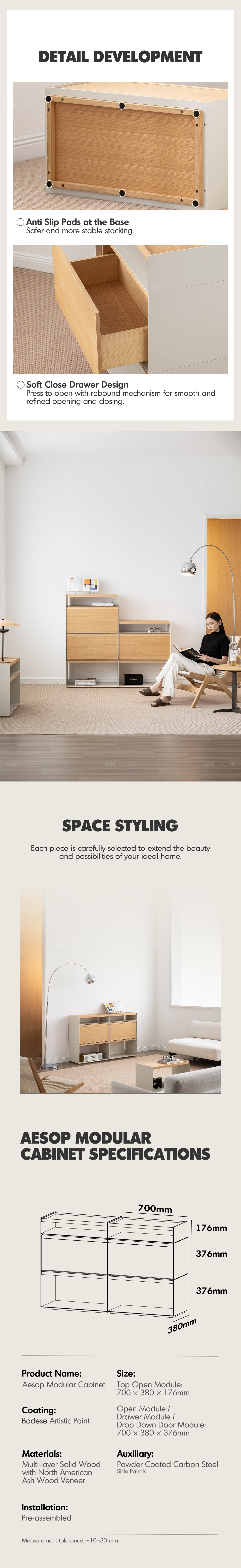 Minimalist Ash Wood Veneer Modular Cabinet AESOP Good to Know - 8