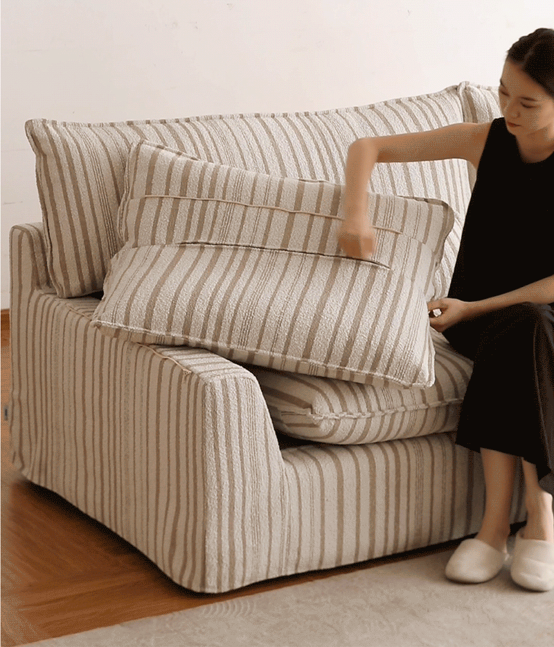 Bauhaus Chenille Velvet Fabric 3 Seater Sofa KOALA Good to Know - 3