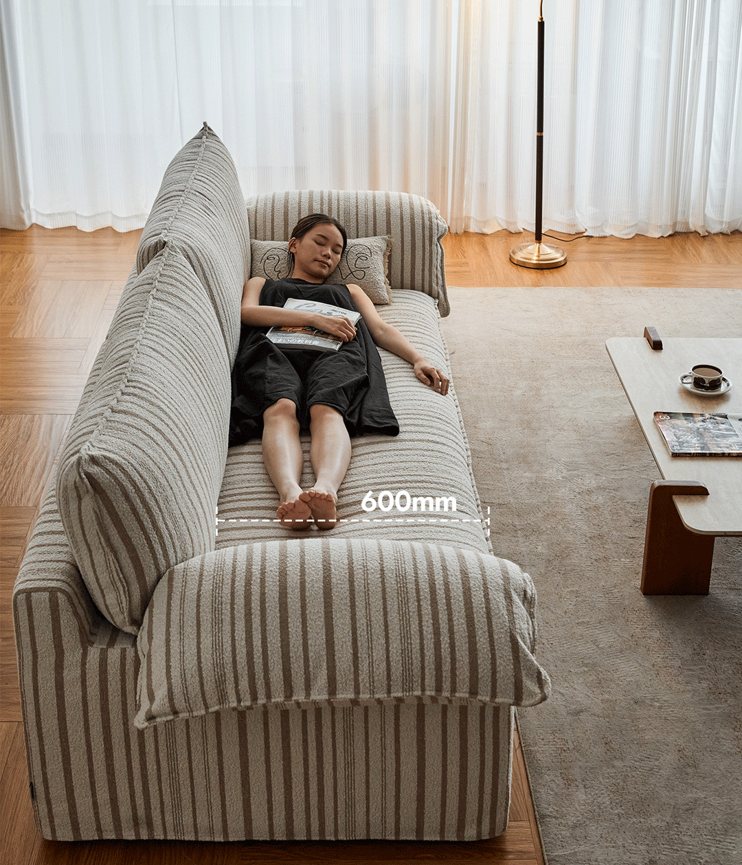 Vintage Chenille Velvet Fabric 3 Seater Sofa KOALA