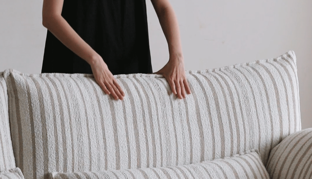 Bauhaus Chenille Velvet Fabric 4 Seater Sofa KOALA Good to Know - 9