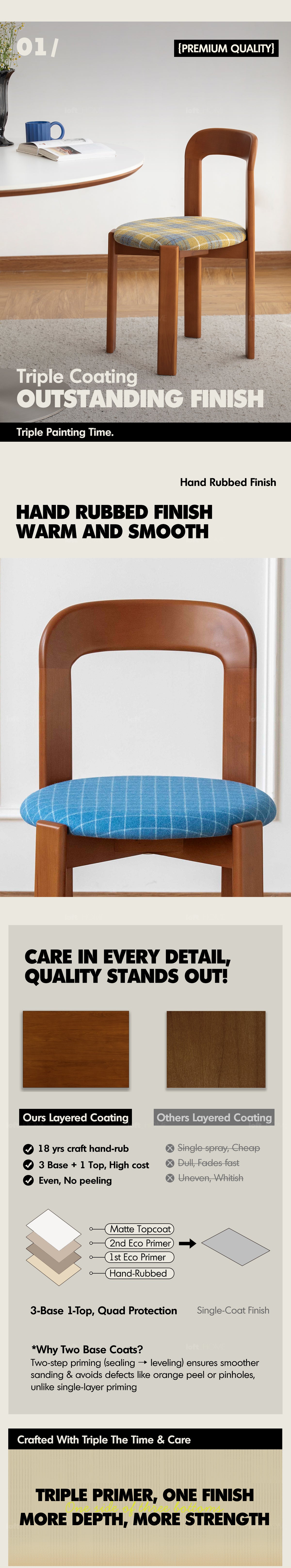 Bauhaus Wool Fabric Beech Wood Dining Chair MEMPHIS Good to Know - 3