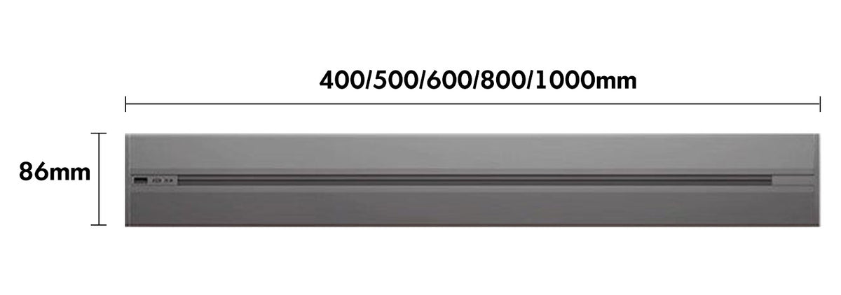 Aluminium Power Track And Adaptors With Motion Sensor LED Light Size Chart