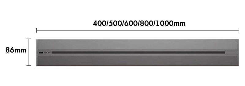 Aluminium Power Track And Adaptors With Motion Sensor LED Light Size Chart