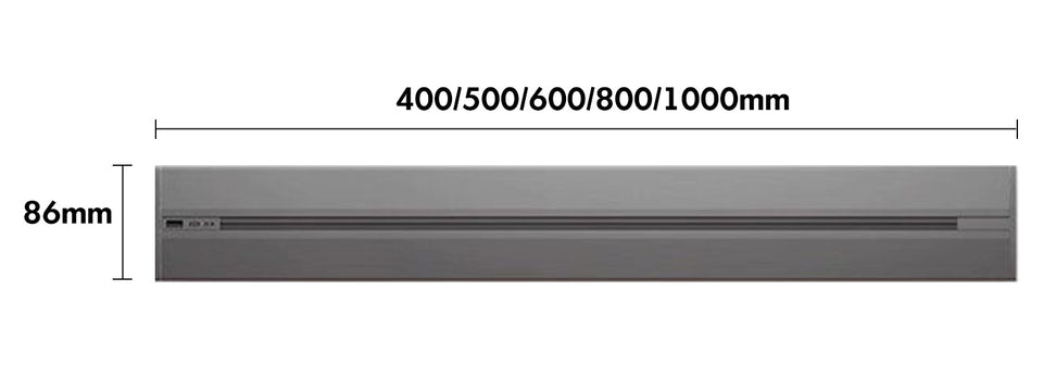 Aluminium Power Track And Adaptors With Motion Sensor LED Light Size Chart