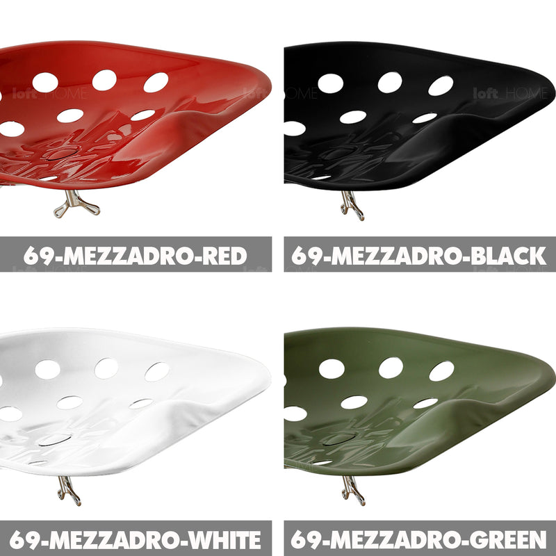 Bauhaus steel stool mezzadro color swatches.