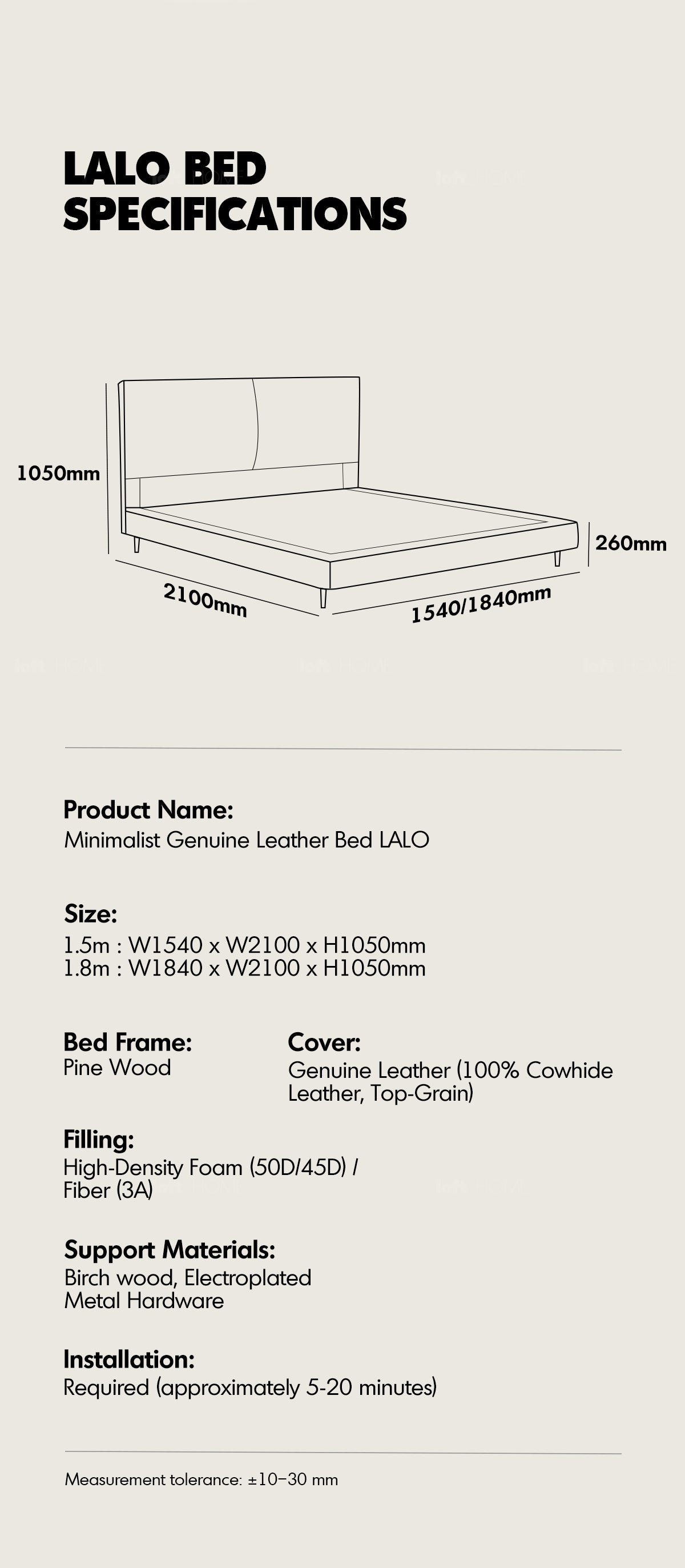 Minimalist Genuine Leather Bed LALO Good to Know - 5