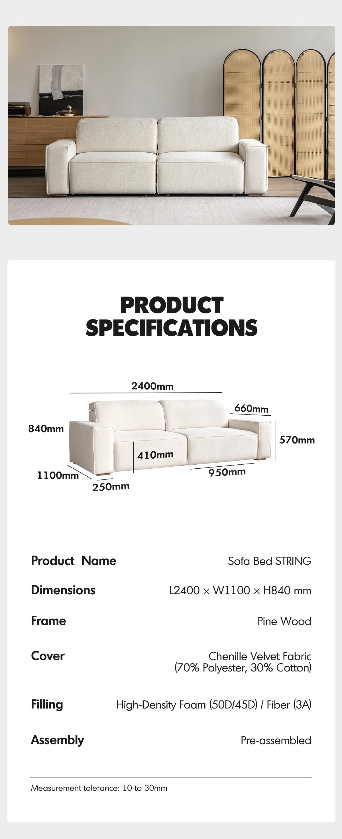 Minimalist Chenille Velvet Fabric Electric Recliner 3 Seater Sofa Bed STRING Good to Know - 13