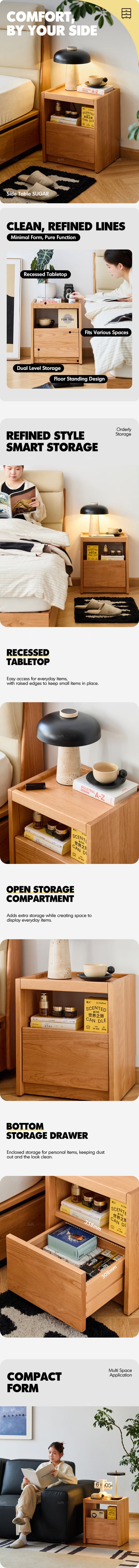 Scandinavian Oak Wood Side Table SUGAR Good to Know Preview-1
