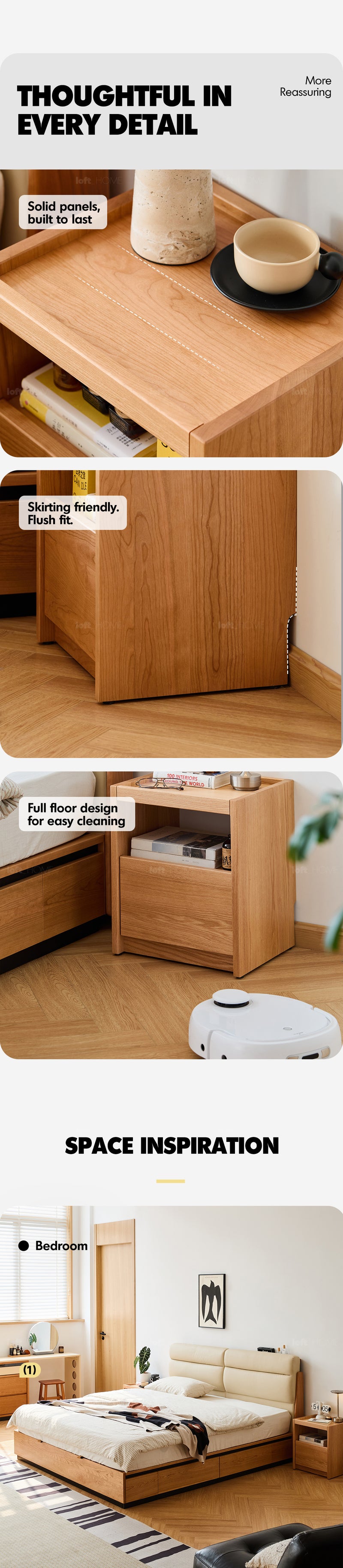 Scandinavian Cherry Wood Side Table SUGAR Good to Know - 3