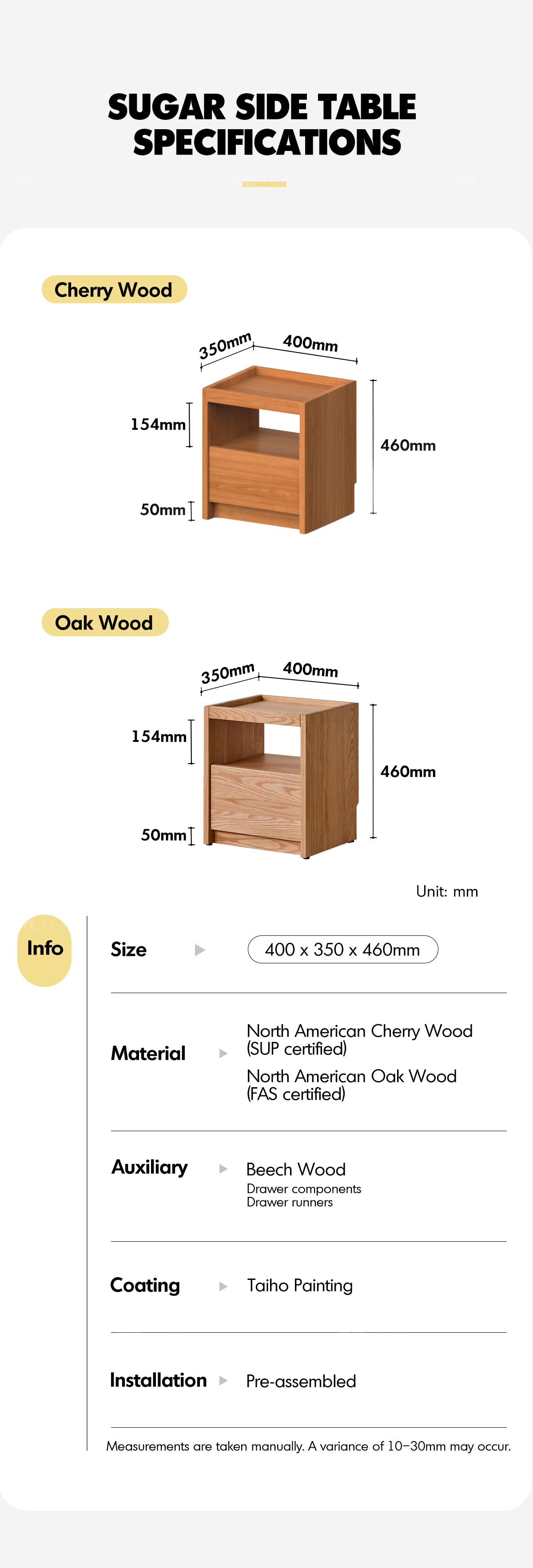 Scandinavian Cherry Wood Side Table SUGAR Good to Know - 7