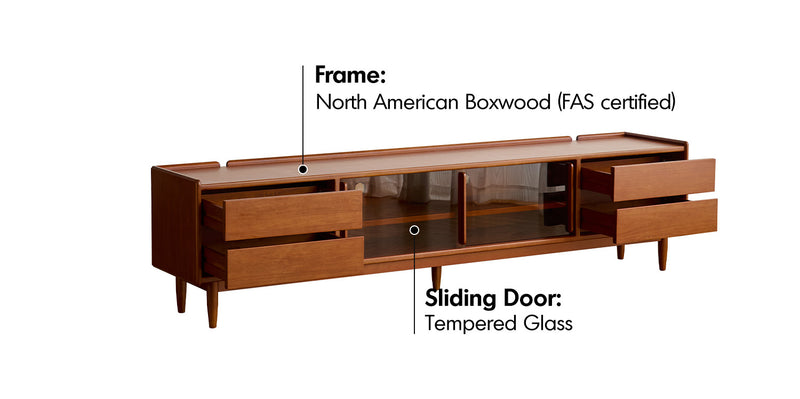 Vintage Boxwood TV Console VISTA Material Details Chart