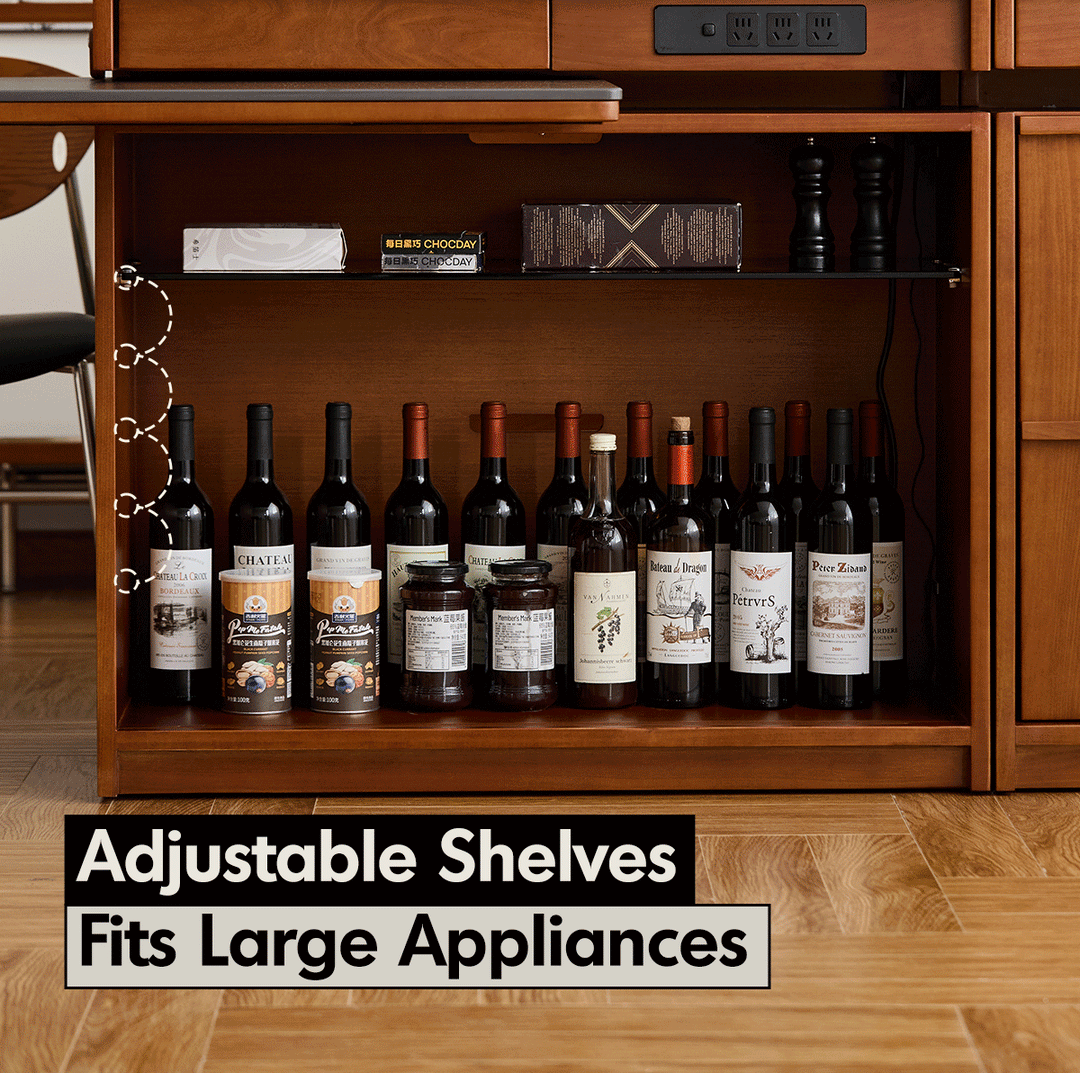 Vintage Boxwood Sintered Stone Extendable Island Dining Table With Cabinet SKELETAL