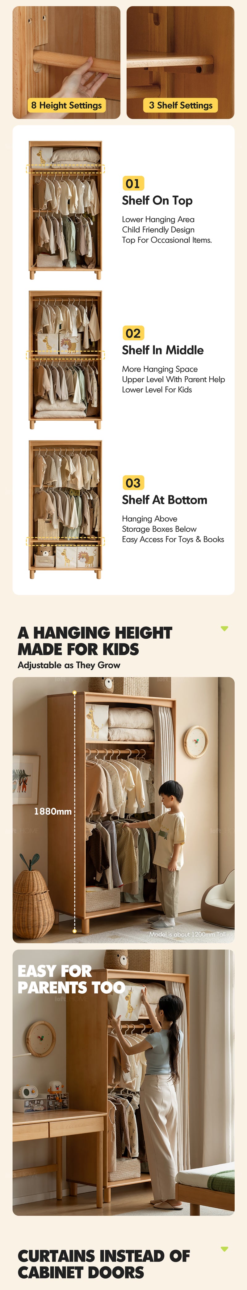 Scandinavian Beech Wood Wardrobe PEBLO Good to Know - 3