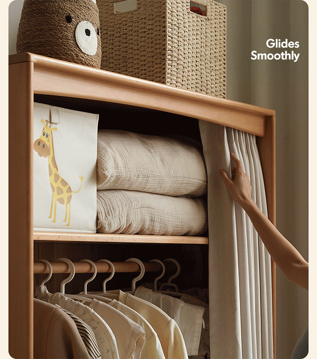 Scandinavian Beech Wood Wardrobe PEBLO