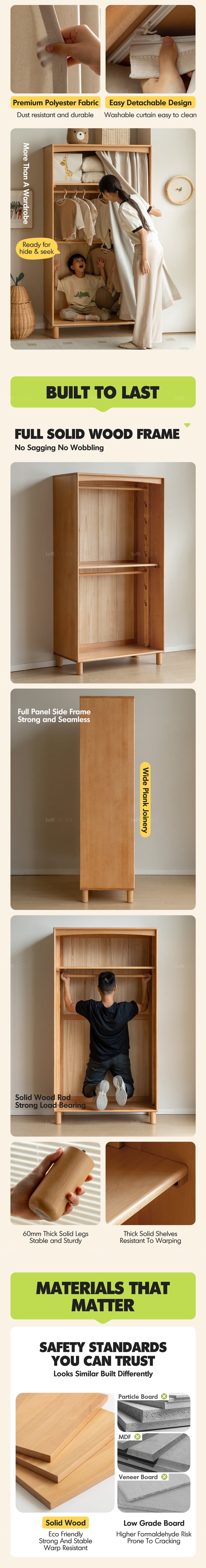 Scandinavian Beech Wood Wardrobe PEBLO Good to Know - 5