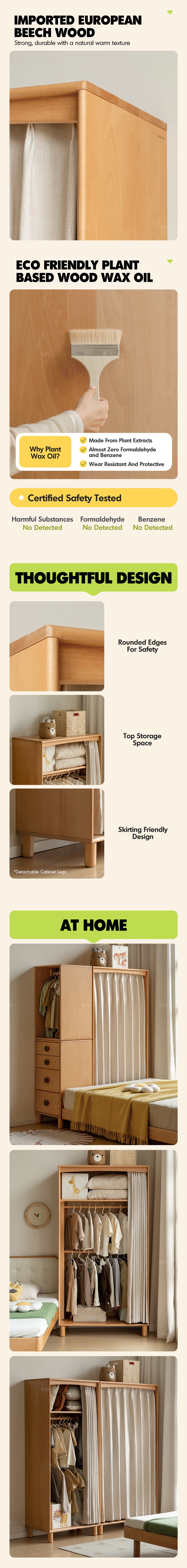 Scandinavian Beech Wood Wardrobe PEBLO Good to Know - 6