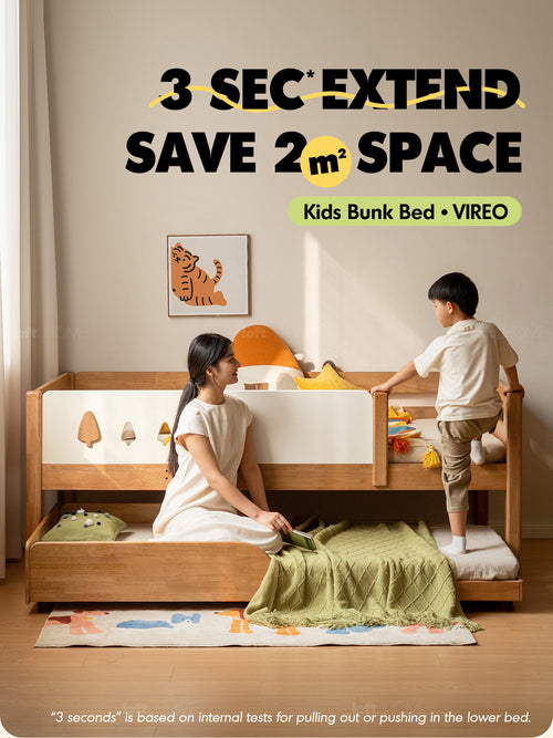 Scandinavian Rubber Wood Kids Bunk Bed With Trundle VIREO Good to Know Preview-1
