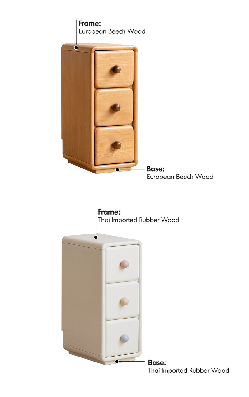 Scandinavian Wood Kids Side Table YUNAE Material Details Chart