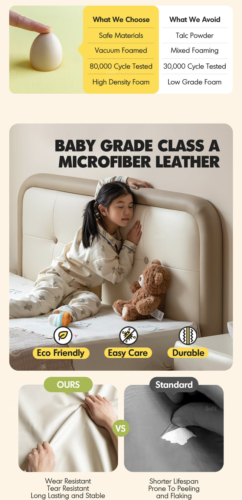 Modern Microfiber Leather Kids Bed CRADLE Good to Know - 3