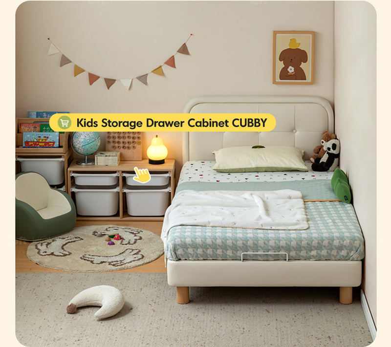 Modern Microfiber Leather Kids Bed CRADLE Good to Know - 8