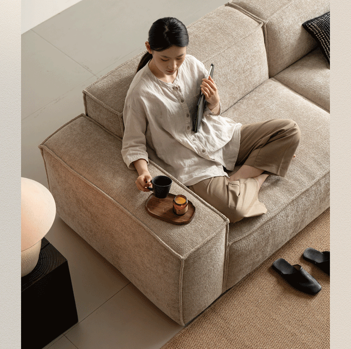 Minimalist Linen Fabric 4 Seater Sofa CAMALEONDA