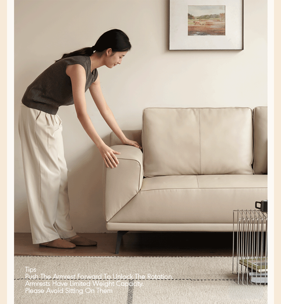 Modern Genuine Leather 2 Seater Sofa Bed LINEA