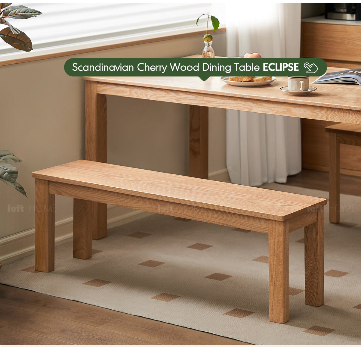 Scandinavian Oak Wood Dining Bench JAMO Good to Know - 4