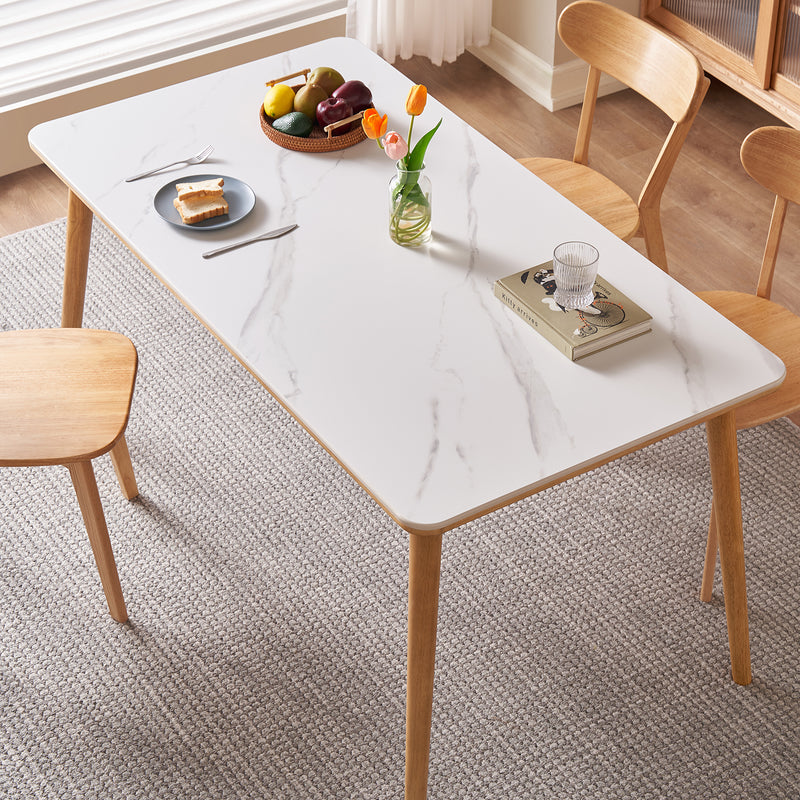 Scandinavian Sintered Stone Rubber Wood Dining Table ROWAN Color Swatches