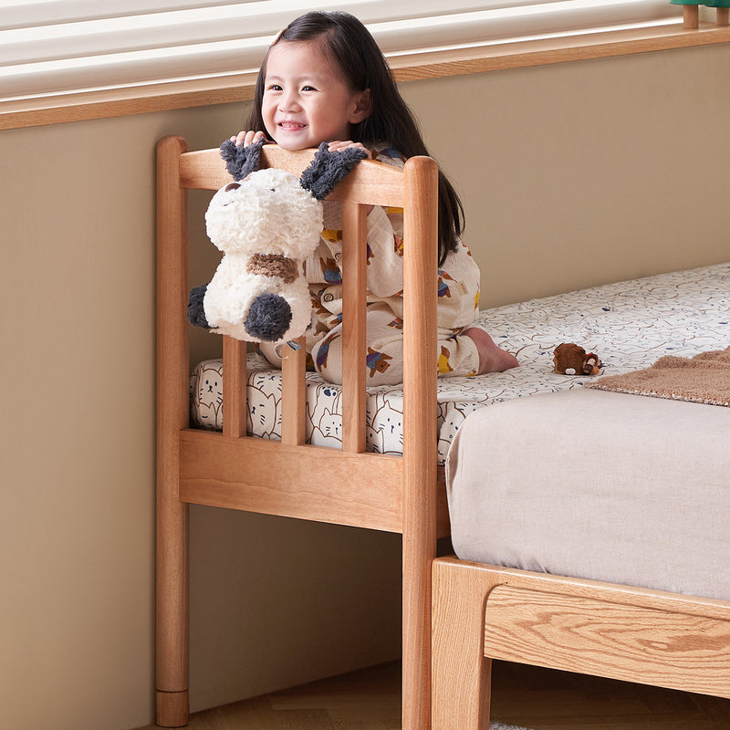 Scandinavian Birch Wood Kids Sidecar Bed With Mattress Set MIKA Color Swatches