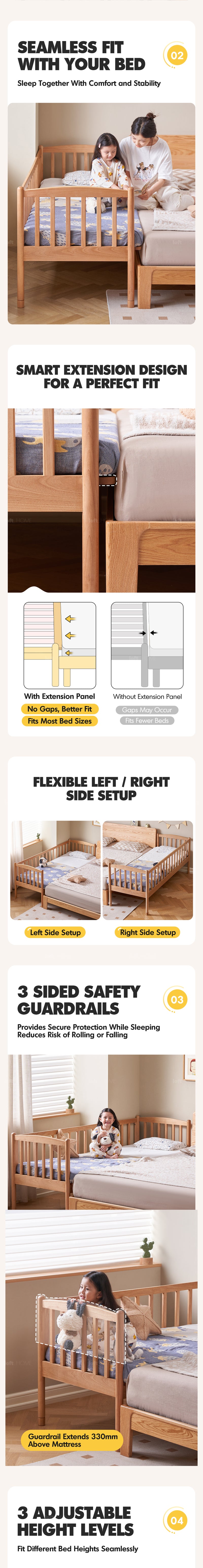 Scandinavian Birch Wood Kids Sidecar Bed With Mattress Set MYKA Good to Know - 2