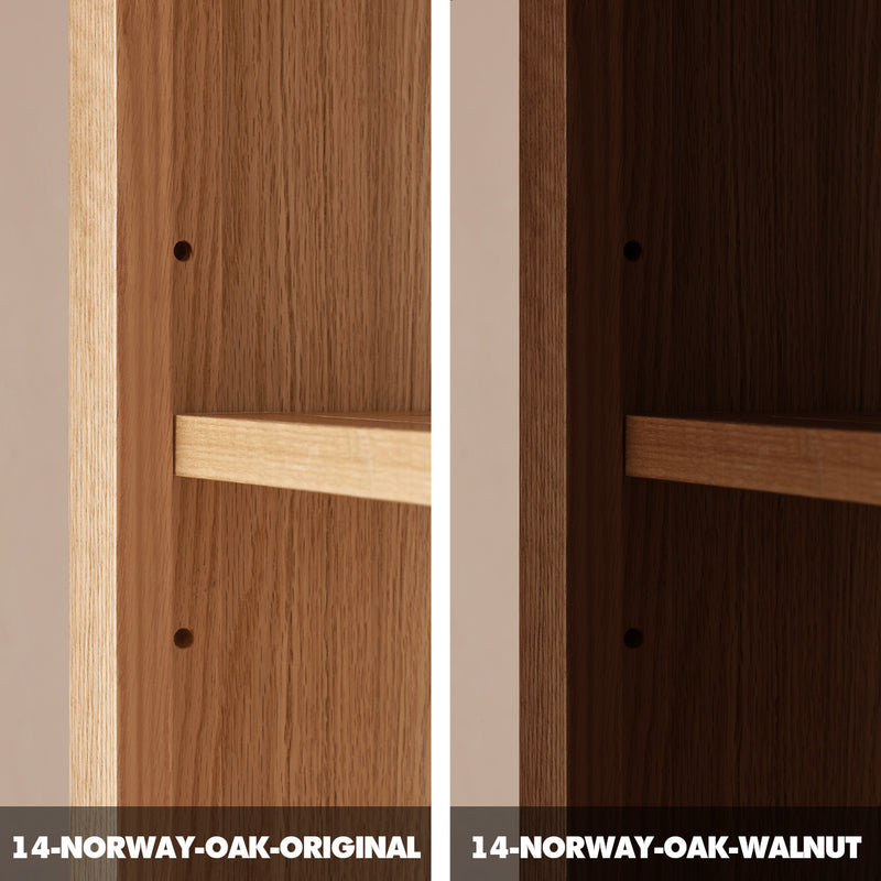 Scandinavian Oak Wood Bookshelf NORWAY Color Swatches