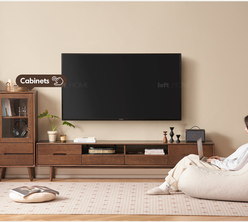 Japandi Oak Wood TV Console BERRY WALNUT Good to Know - 4