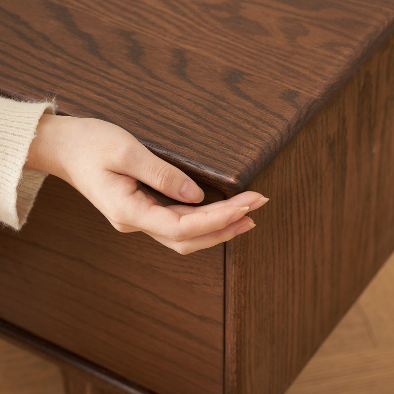 Japandi Oak Wood TV Console BERRY WALNUT Color Swatches