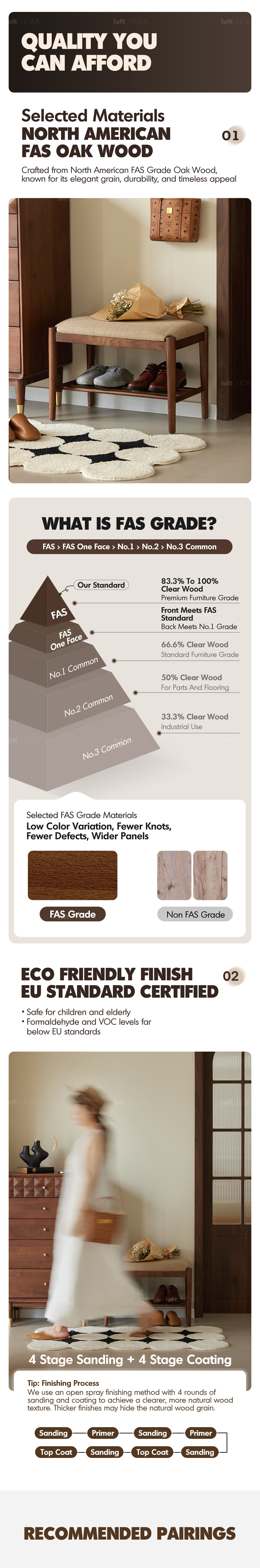 Japandi Oak Wood Shoe Changing Bench FUJI WALNUT Good to Know - 4