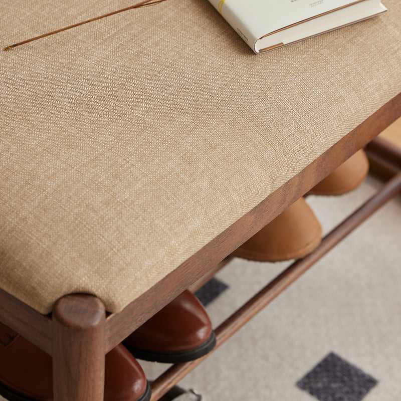 Japandi Oak Wood Shoe Changing Bench FUJI WALNUT Color Swatches