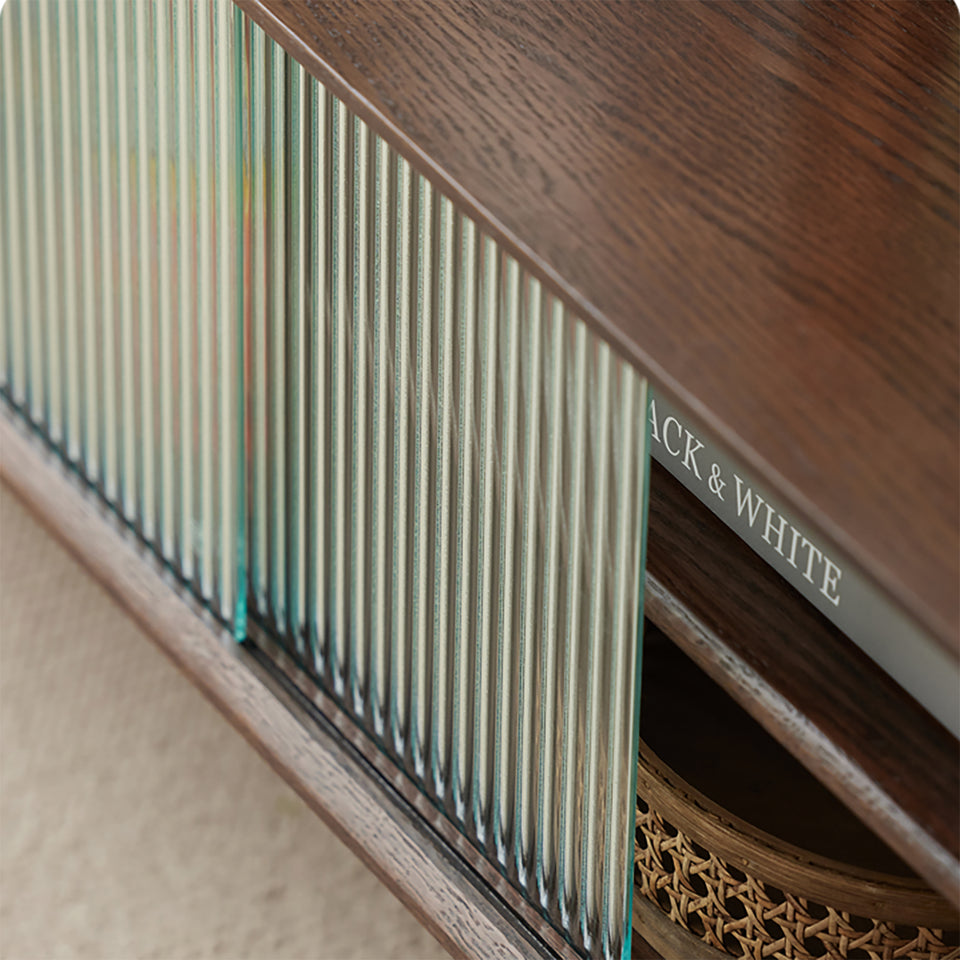 Scandinavian Oak Wood TV Console DANYA WALNUT Color Swatches