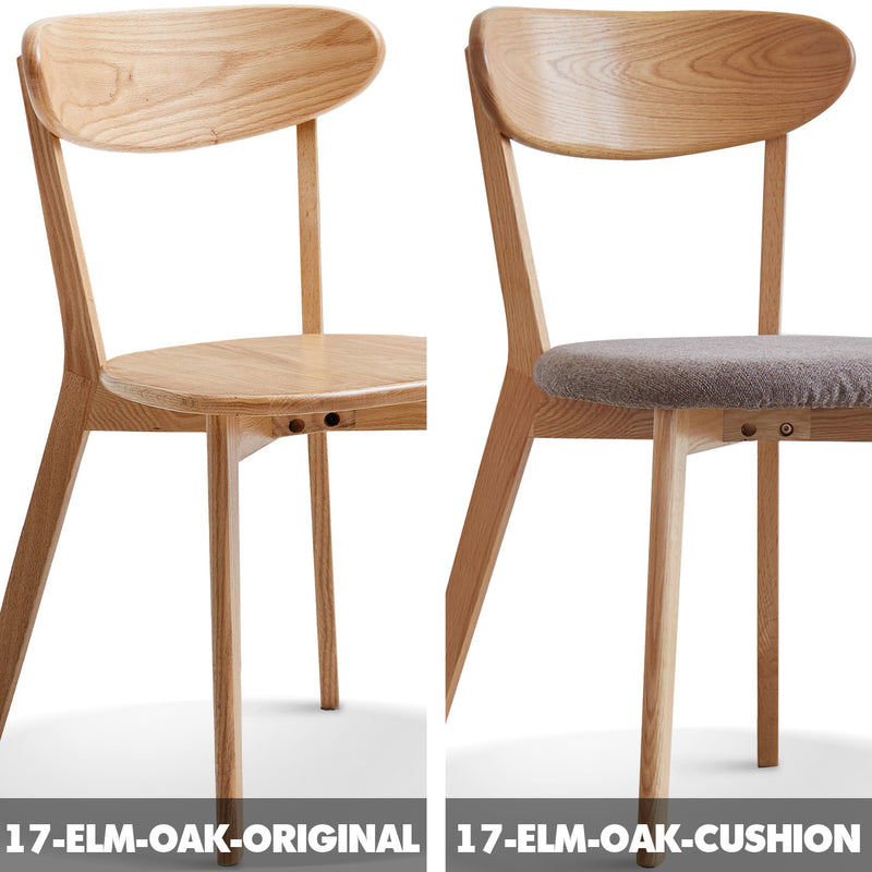 Scandinavian Oak Wood Dining Chairs ELM Color Swatches