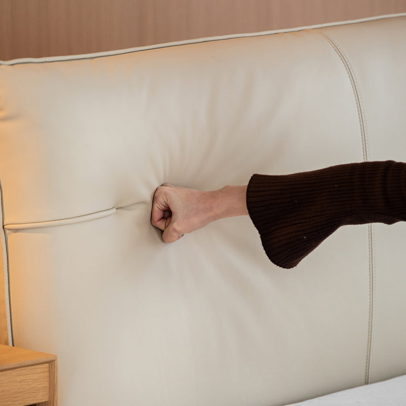 Minimalist Genuine Leather Bed RHINE Color Swatches