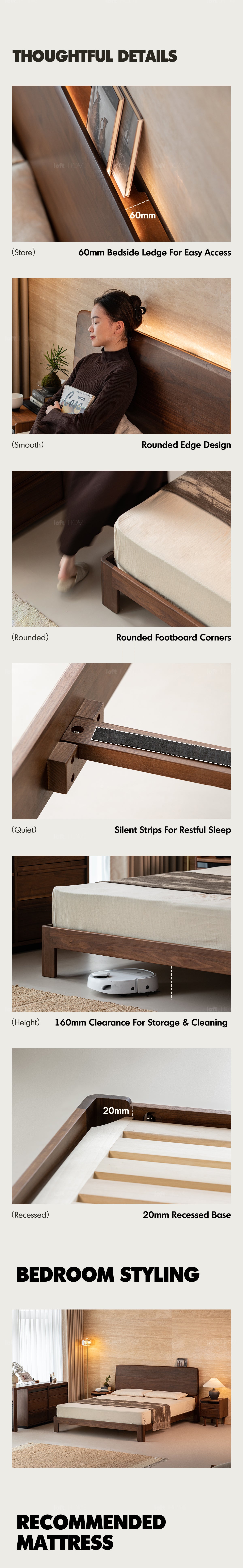 Japandi Walnut Wood Bed DUNE Good to Know - 6