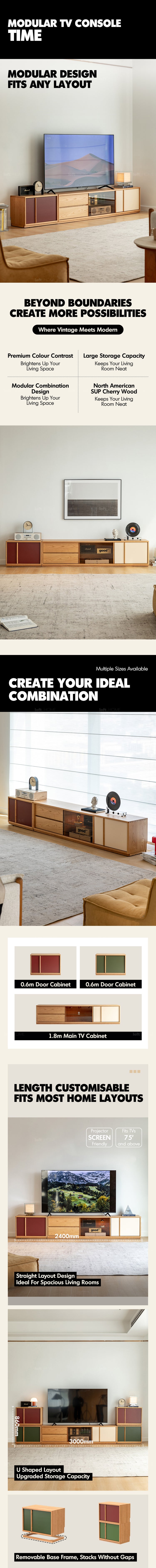 Bauhaus Cherry Wood TV Console TIME Good to Know Preview-1