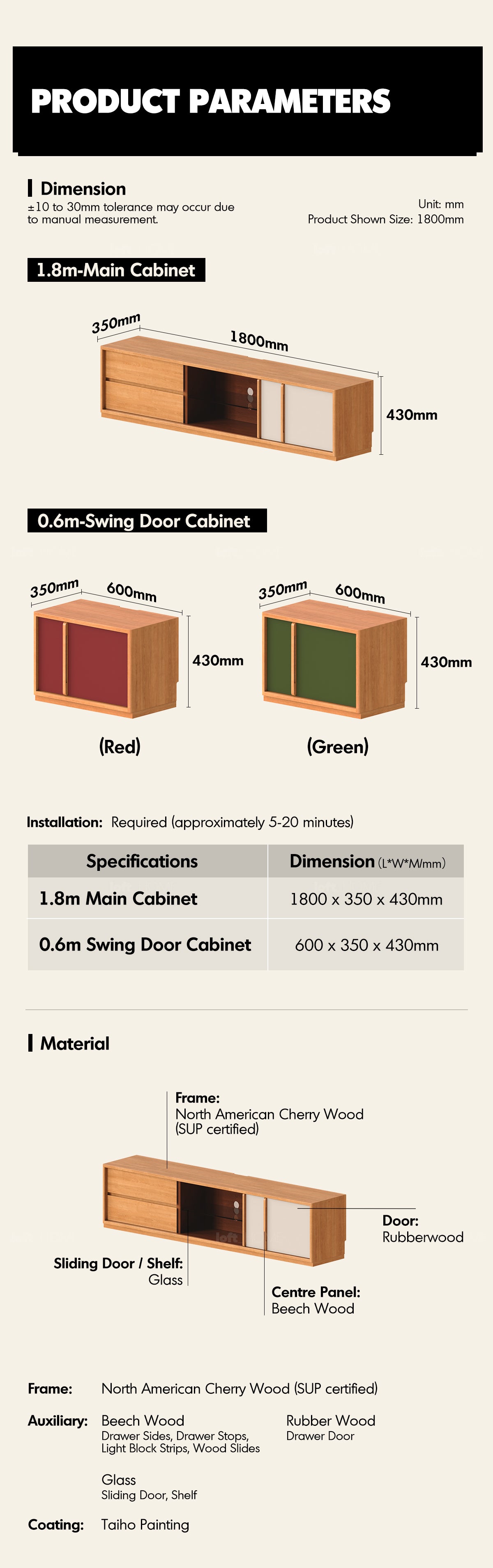 Bauhaus Cherry Wood TV Console TIME Good to Know - 13