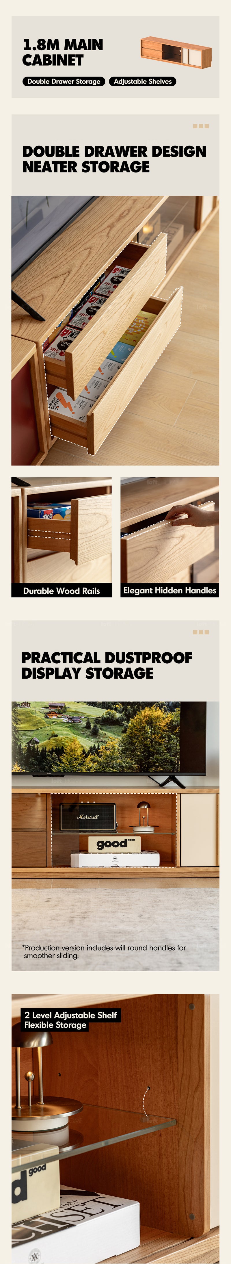 Bauhaus Cherry Wood TV Console TIME Good to Know - 4