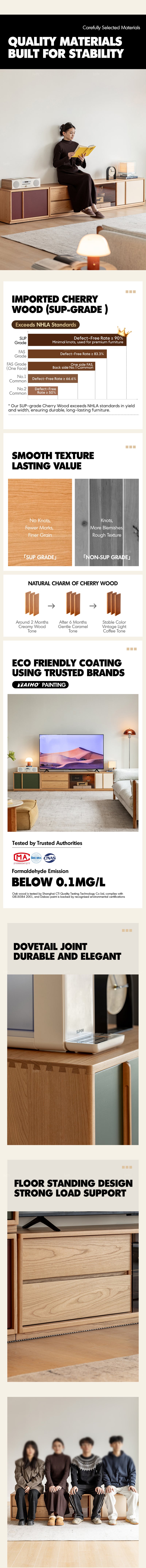 Bauhaus Cherry Wood TV Console TIME Good to Know - 6