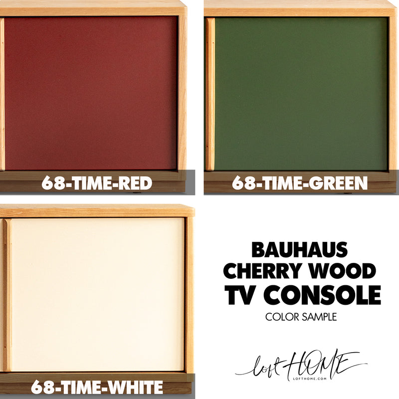 Bauhaus Cherry Wood TV Console TIME Color Swatches