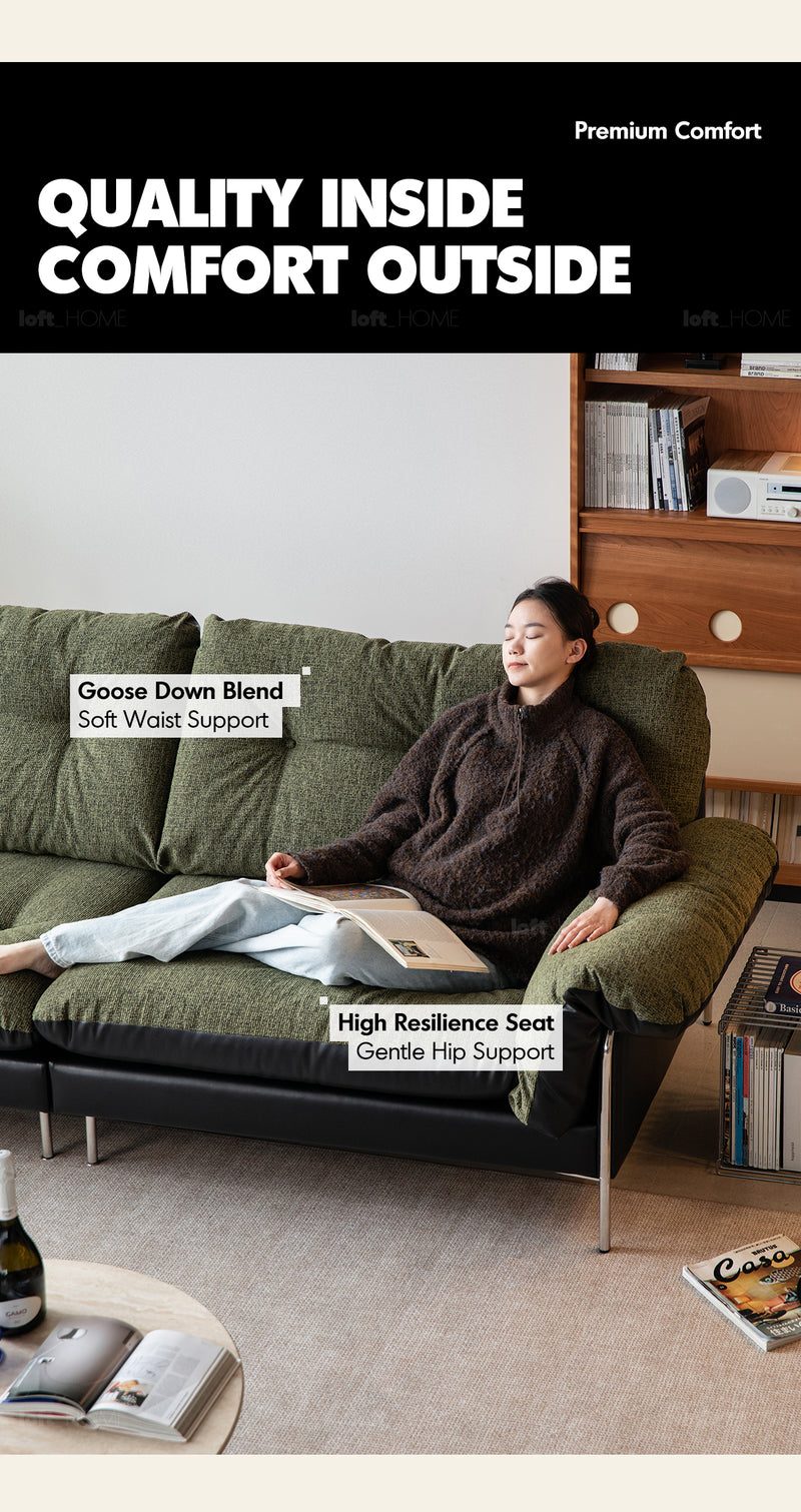 Bauhaus Microfiber Leather And Fabric Double Sided 4 Seater Sofa OASIS Good to Know - 4